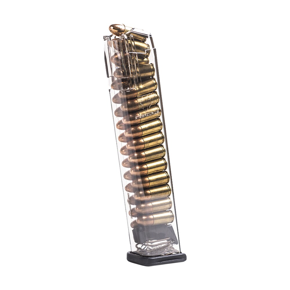 ets group glk9170 pistol mags competition legal 27rd extended 9mm luger compatible w/glock 17/18/19/19x/26/34/45 gen1 5 clear polymer ETS Group GLK9170 Pistol Mags Competition Legal 27rd Extended 9mm Luger Compatible Sports South item 24337