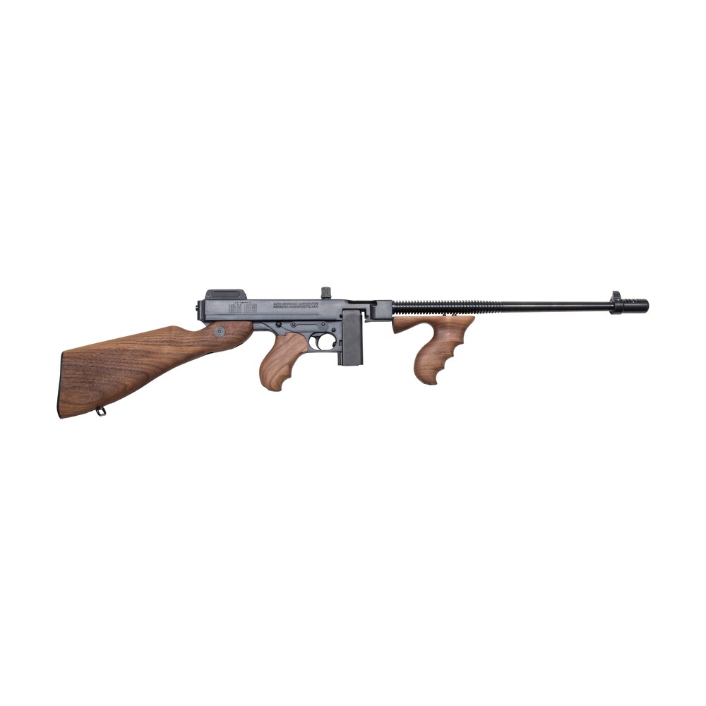 thompson t110s 1927a 1 deluxe 45 acp caliber with 16.50″ barrel, 10+1 capacity (stick), blued metal finish, american walnut stock wood grip right hand Thompson T110S 1927A-1 Deluxe 45 ACP Caliber Sports South item 24745