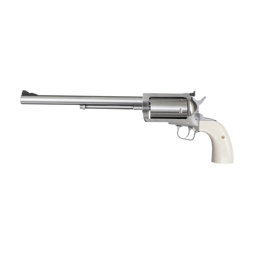 magnum research bfr500sw10b bfr long cylinder extra large 500 s&w mag 5 shot 10″ brushed stainless steel barrel, cylinder & frame, bisley white laminate grip, exposed hammer Magnum Research BFR500SW10B BFR Long Cylinder Extra Large 500 S&W Mag 5 Shot 10" Brushed Sports South item 24773