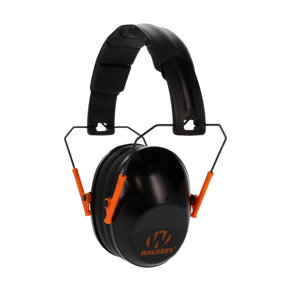 walker’s gwpfpm1bko pro low profile passive muff 22 db over the head black/orange accent polymer Walker's GWPFPM1BKO Pro Low Profile Passive Muff 22 dB Over the Head Black/Orange Accent Sports South item 24930