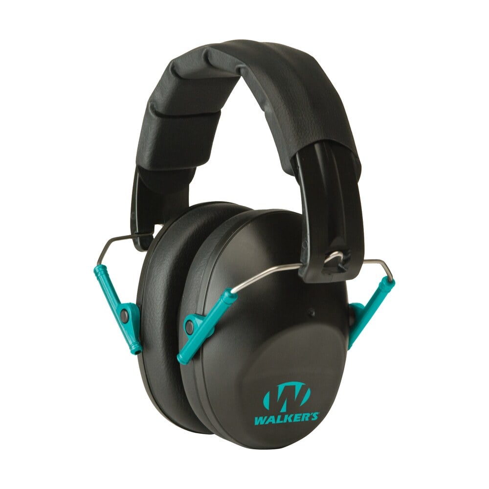 walker’s gwpfpm1bktl pro low profile passive muff 22 db over the head black/teal accent polymer Walker's GWPFPM1BKTL Pro Low Profile Passive Muff 22 dB Over the Head Black/Teal Accent Polymer Sports South item 24932