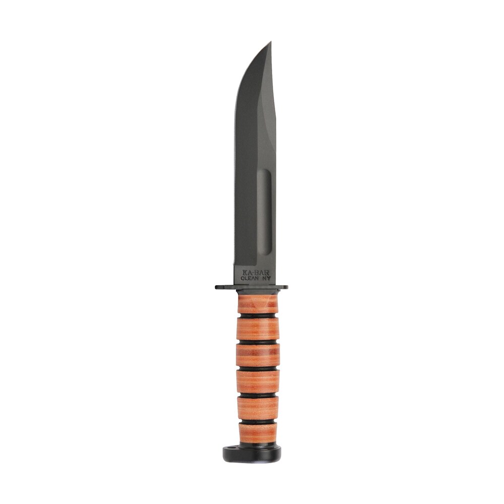 ka bar 1317 dog’s head utility knife 7″ fixed clip point plain black 1095 cro van blade, brown leather handle, includes sheath Ka-Bar 1317 Dog's Head Utility Knife 7" Fixed Clip Point Plain Black 1095 Cro-Van Blade, Brown Sports South item 2534
