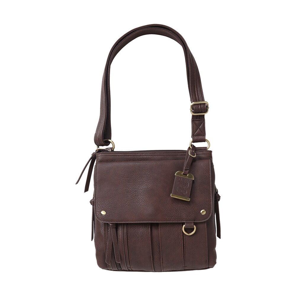 bulldog bdp035 cross body purse w/holster brown leather most sm pistols & revolvers ambidextrous hand Bulldog BDP035 Cross Body Purse Sports South item 25411