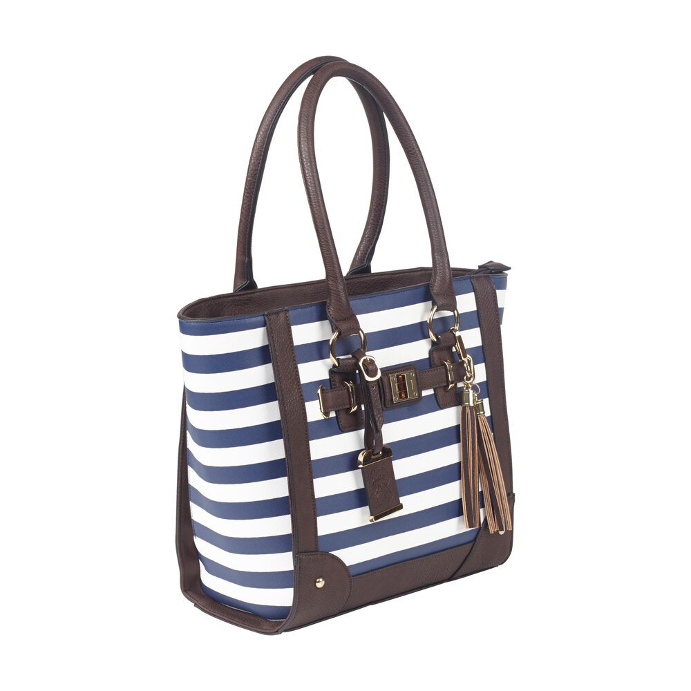 bulldog bdp050 tote purse w/holster navy stripe leather most sm pistols & revolvers right hand Bulldog BDP050 Tote Purse Sports South item 25420