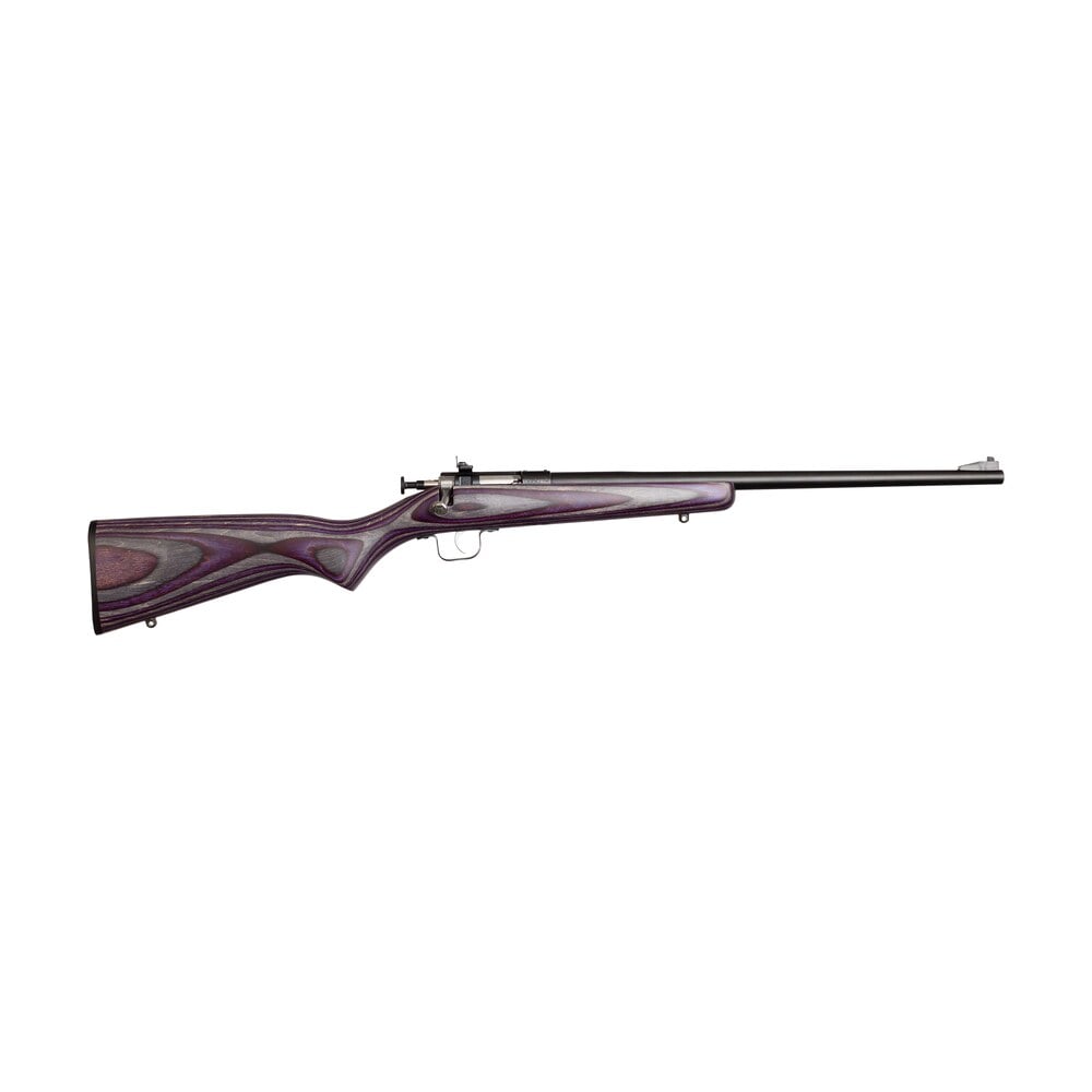crickett ksa2227 youth 22 lr 1rd 16.12″ blued barrel & receiver, fixed front/adjustable rear sights, purple laminate stock w/11.5″ lop, rebounding firing pin safety Crickett KSA2227 Youth 22 LR 1rd 16.12" Blued Barrel & Receiver, Fixed Front/Adjustable Sports South item 25680