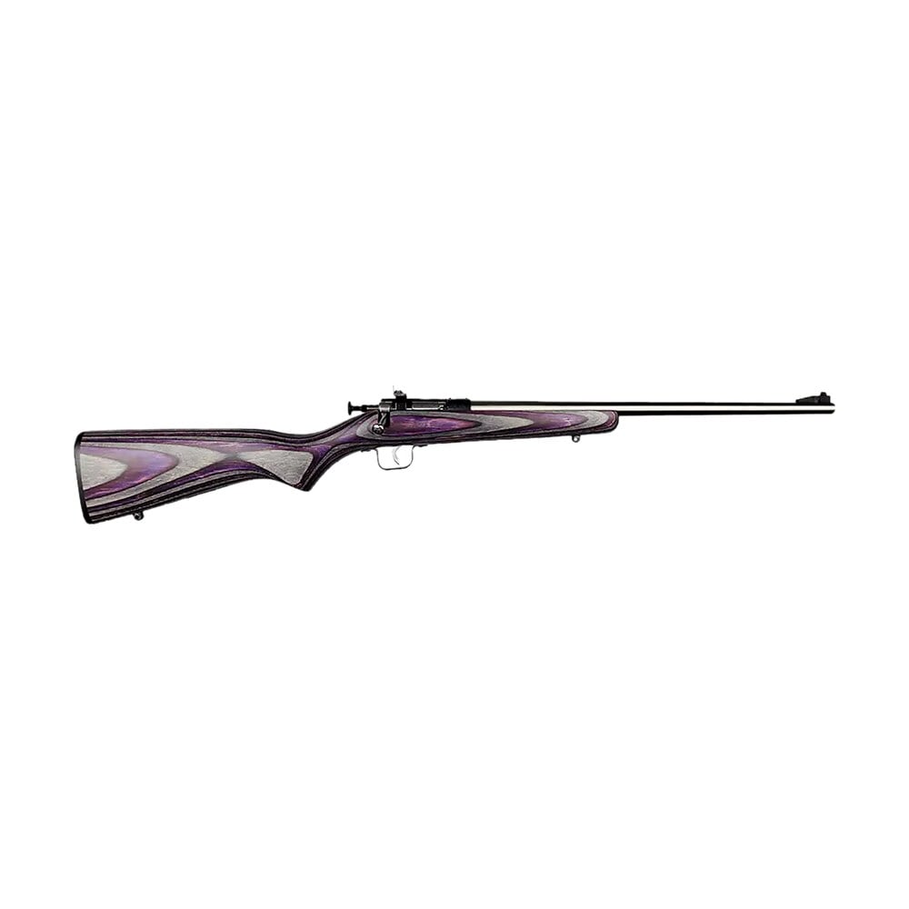 crickett ksa2228 youth 22 lr 1rd 16.12″ stainless steel barrel, fixed front/adjustable rear peep sights, purple laminate stock w/11.5″ lop, rebounding firing pin safety Crickett KSA2228 Youth 22 LR 1rd 16.12" Stainless Steel Sports South item 25681