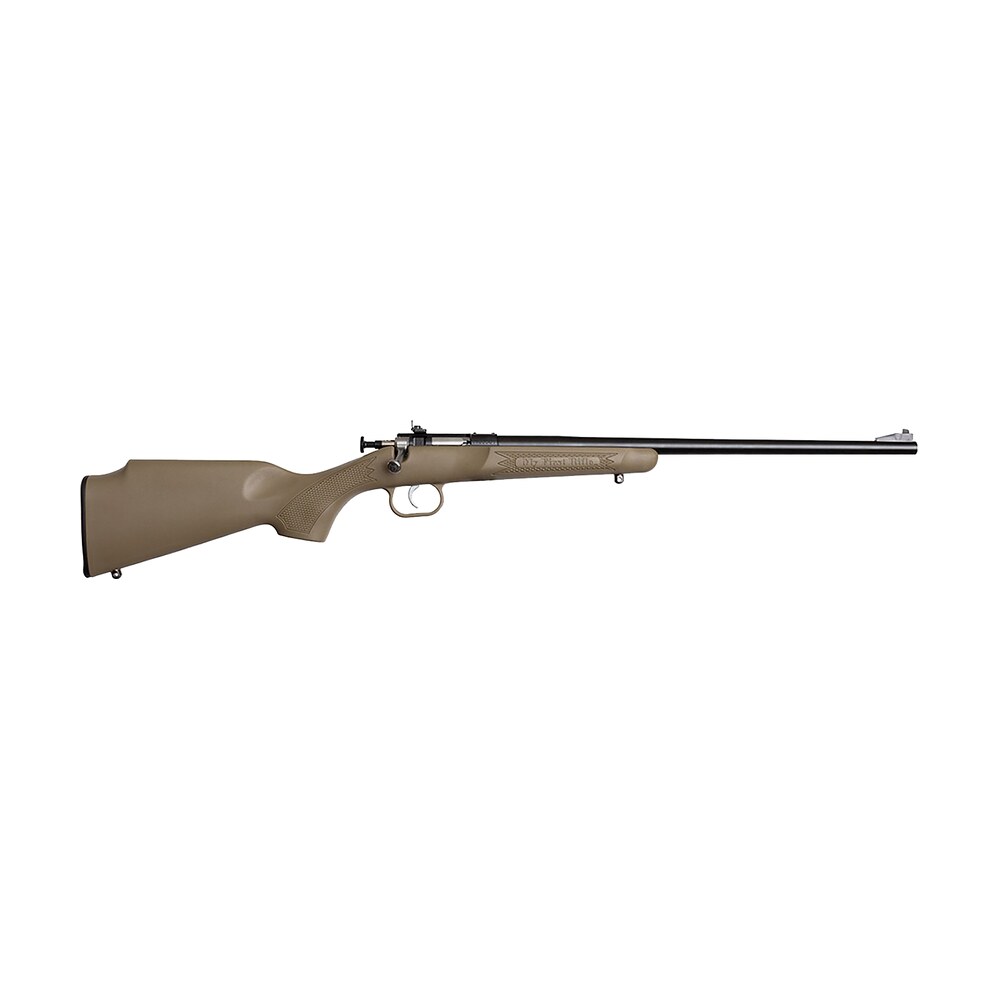 crickett ksa2235 youth 22 lr 1rd 16.12″ blued barrel & receiver, fixed front/adjustable rear peep sights, desert tan synthetic stock w/11.5″ lop, rebounding firing pin safety Crickett KSA2235 Youth 22 LR 1rd 16.12" Blued Barrel & Receiver, Fixed Front/Adjustable Sports South item 25682