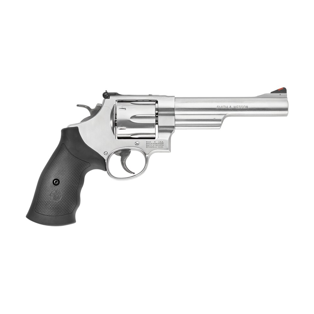 smith & wesson 163606 model 629 44 rem mag or 44 s&w spl stainless steel 6″ barrel & 6rd cylinder, satin stainless steel n frame, red ramp front/white outline rear sights Smith & Wesson 163606 Model 629 44 Rem Mag or 44 S&W Spl Stainless Steel 6" Barrel Sports South item 26258