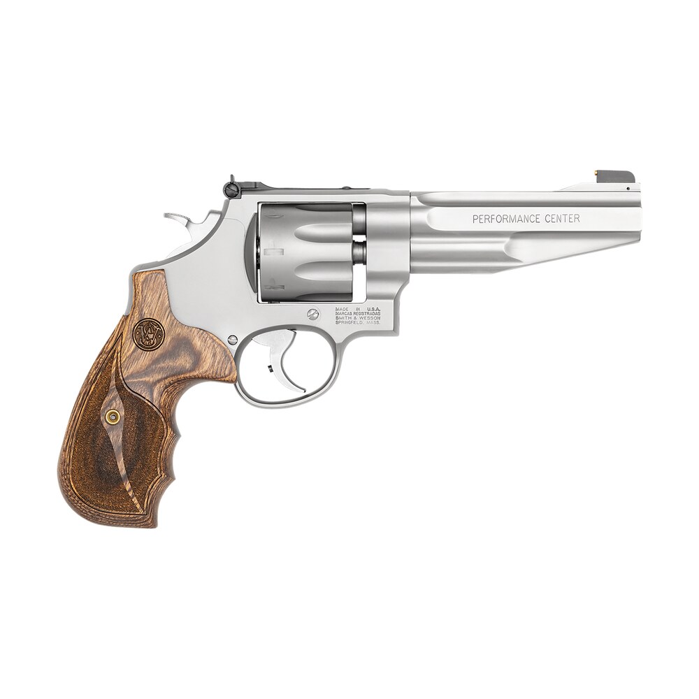 smith & wesson 170210 performance center model 627 357 mag 8rd 5″ stainless steel barrel & cylinder matte silver stainless steel frame with wood grip includes synthetic grip Smith & Wesson 170210 Performance Center Model 627 357 Mag 8rd 5" Stainless Steel Barrel Sports South item 26284