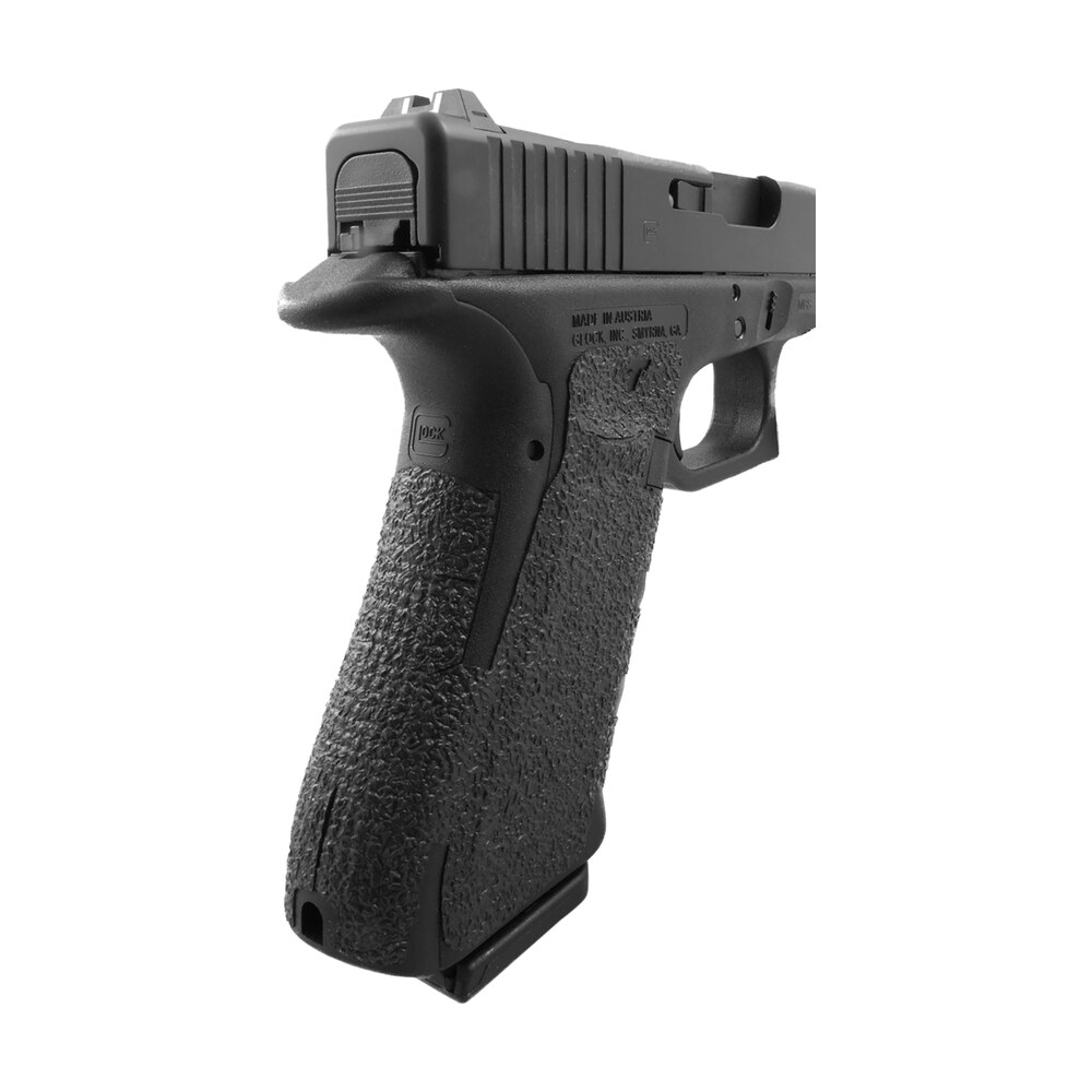 talon grips 113r adhesive grip compatible w/ glock 17/22/24/31/34/35/37 gen4 w/no backstrap, black textured rubber Talon Grips 113R Adhesive Grip Compatible Sports South item 27277