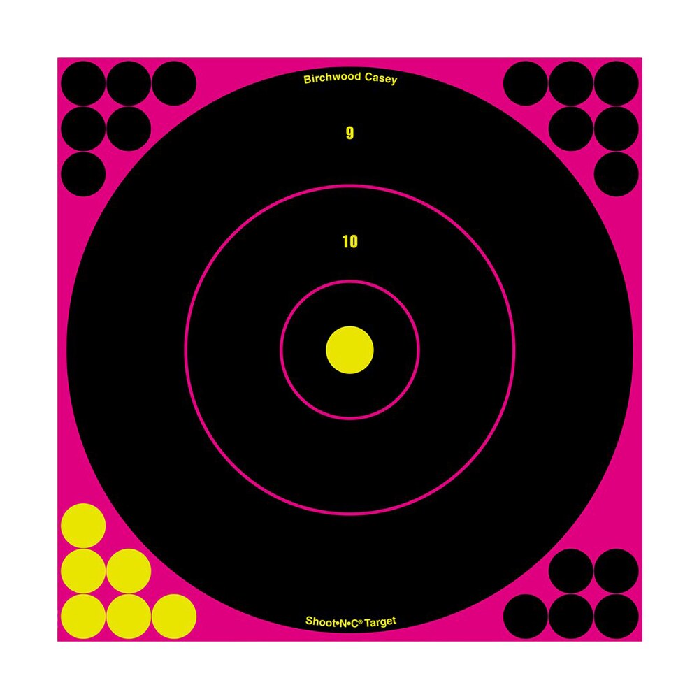birchwood casey 34027 shoot n c reactive target self adhesive paper black/pink 12″ bullseye 5 pack Birchwood Casey 34027 Shoot-N-C Reactive Target Self-Adhesive Paper Black/Pink 12" Bullseye 5 Sports South item 2788