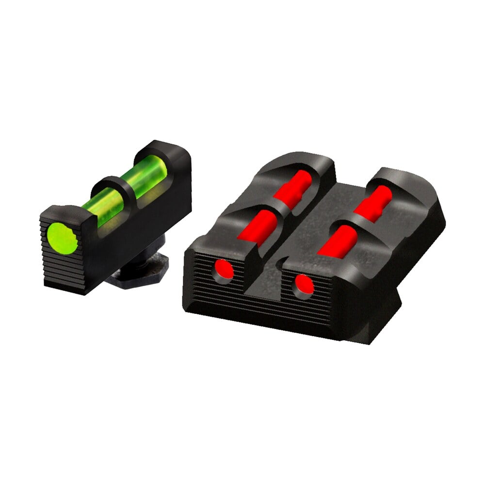hiviz glt178 target sight set glock green fiber optic front sight red fiber optic rear sight HiViz GLT178 Target Sight Set Glock Green Fiber Optic Front Sight-Red Fiber Optic Rear Sight Sports South item 28099