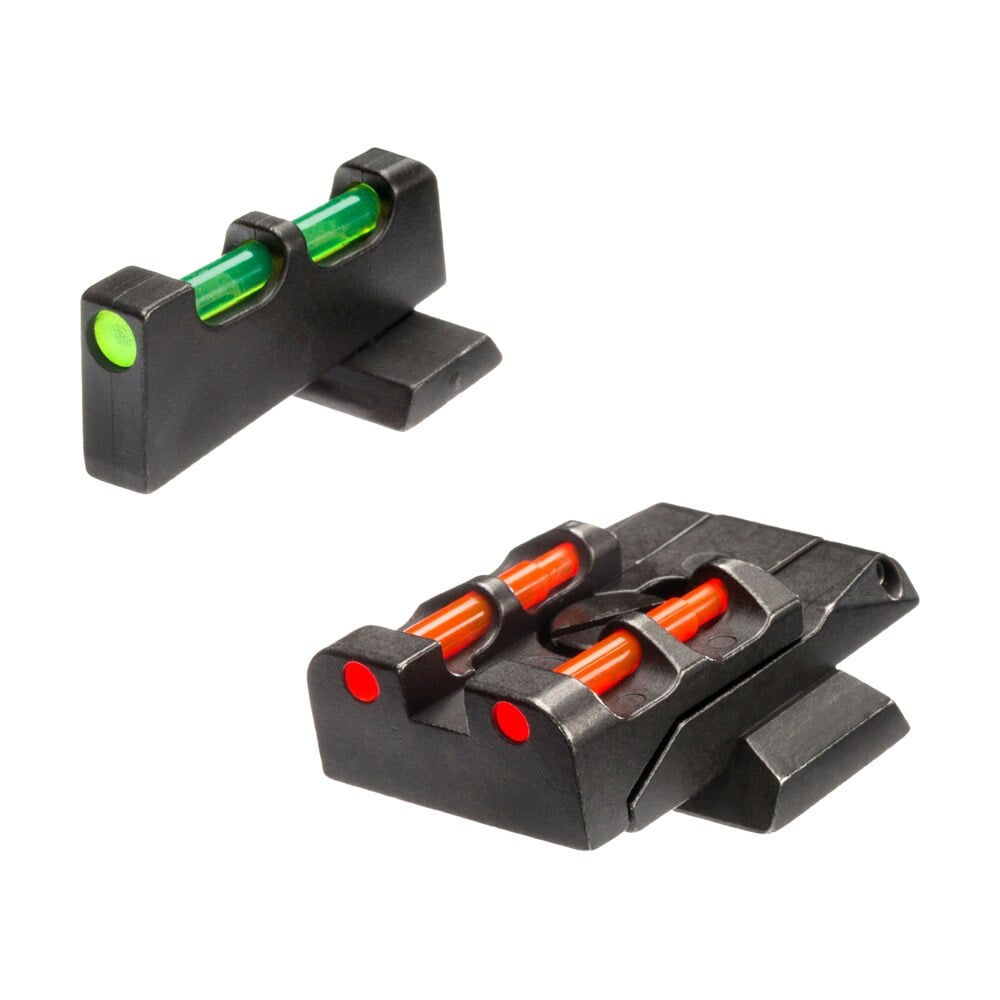 hiviz swmpe21 adjustable sight set s&w m&p green fiber optic front sight orange fiber optic rear sight HiViz SWMPE21 Adjustable Sight Set S&W M&P Green Fiber Optic Front Sight-Orange Fiber Sports South item 28103