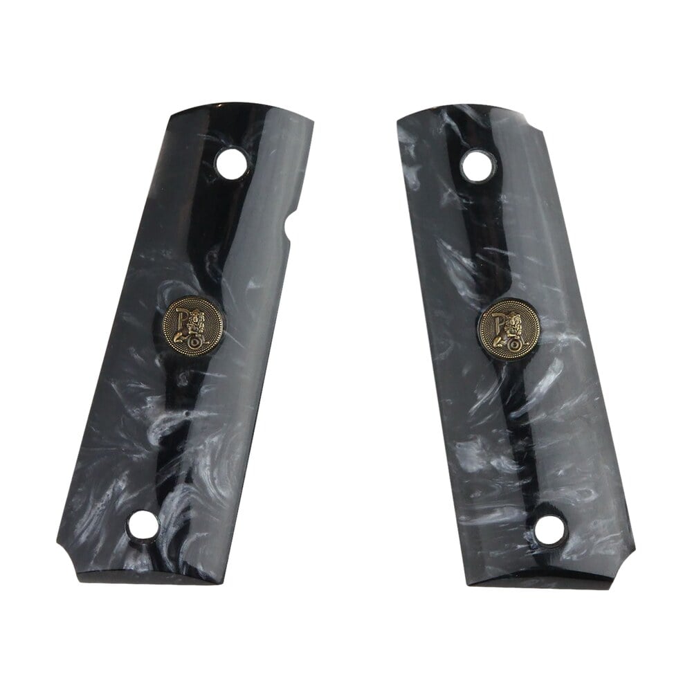 pachmayr 62000 custom grip black simulated pearl panels for 1911 with ambidextrous safety Pachmayr 62000 Custom Grip Black Simulated Pearl Panels for 1911 Sports South item 28383