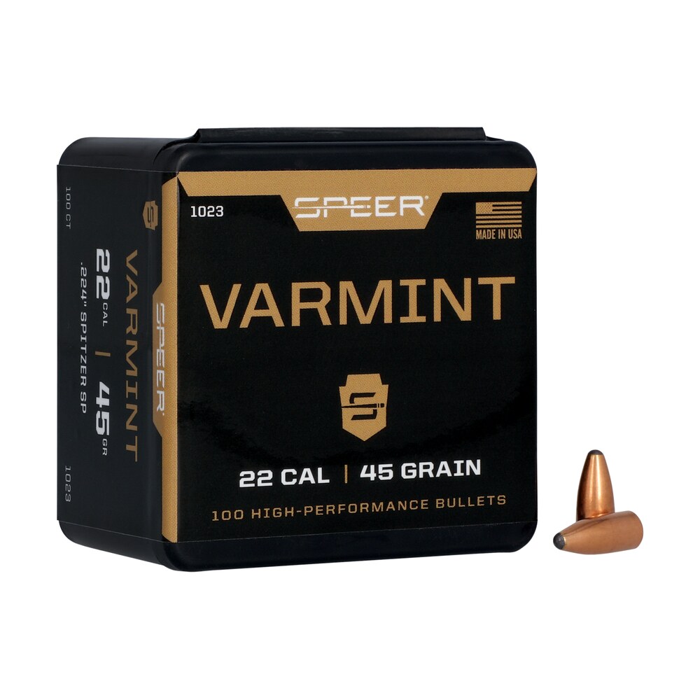 speer 1023 varmint 22cal 45gr jacketed soft point 100 per box/5 case Speer 1023 Varmint 22Cal 45gr Jacketed Soft Point 100 Per Box/5 Case Sports South item 29003