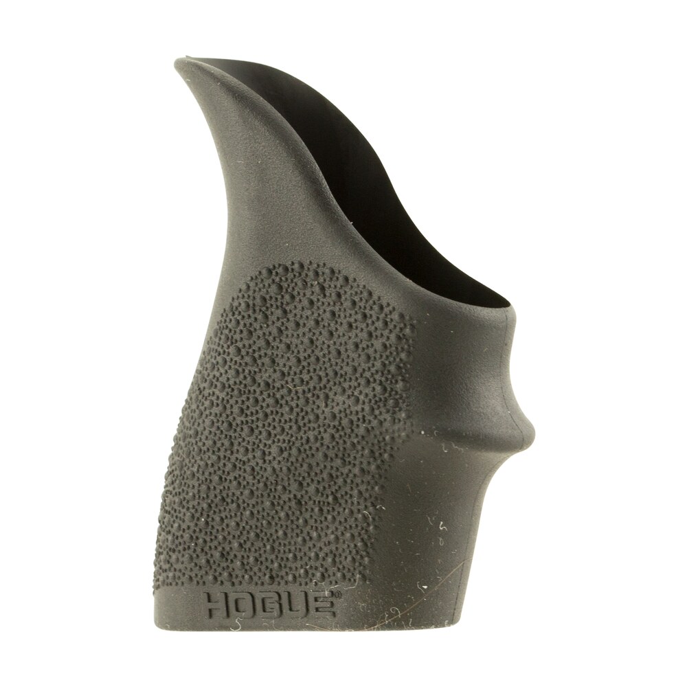 hogue 18300 handall beavertail grip sleeve made of rubber with textured black finish & finger groove for s&w m&p shield (45); kahr p series, cw (9 & 40) Hogue 18300 HandAll Beavertail Grip Sleeve made of Rubber Sports South item 29203