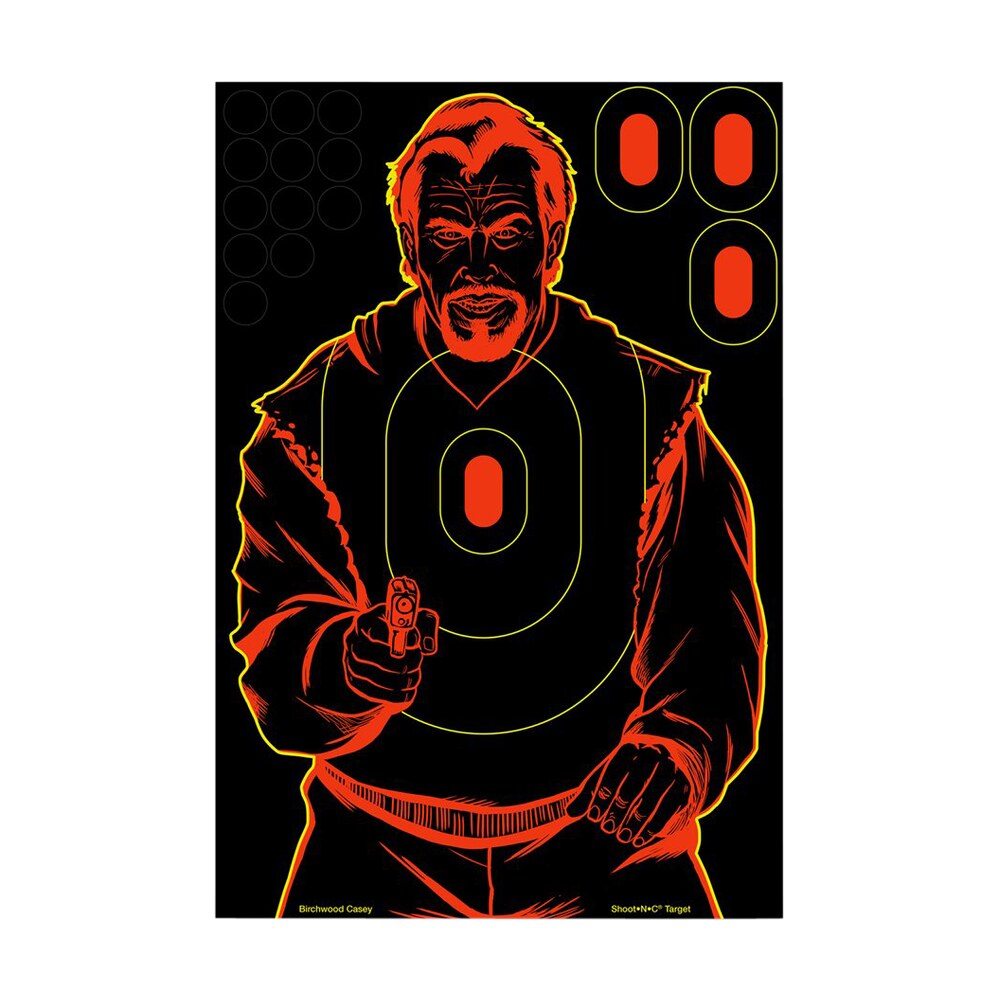 birchwood casey 34645 shoot n c reactive target self adhesive paper black/red 12″x18″ bad guy silhouette 5 pack Birchwood Casey 34645 Shoot-N-C Reactive Target Self-Adhesive Paper Black/Red 12"x18" Bad Guy Sports South item 29442