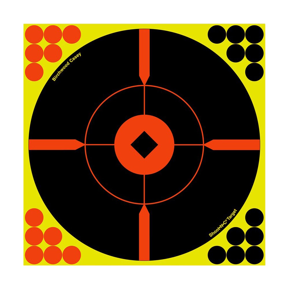 birchwood casey 34806 shoot n c reactive target self adhesive paper black/yellow/red 8″ bullseye bmw 6 pack Birchwood Casey 34806 Shoot-N-C Reactive Target Self-Adhesive Paper Black/Yellow/Red 8" Sports South item 29446
