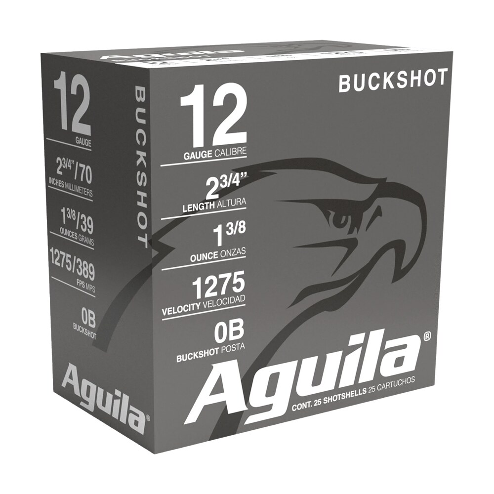 aguila 1c1200ba buckshot 12gauge 2.75″ 1 3/8oz 0buck shot 25 per box/10 case Aguila 1C1200BA Buckshot 12Gauge 2.75" 1 3/8oz 0Buck Shot 25 Per Box/10 Case Sports South item 2955