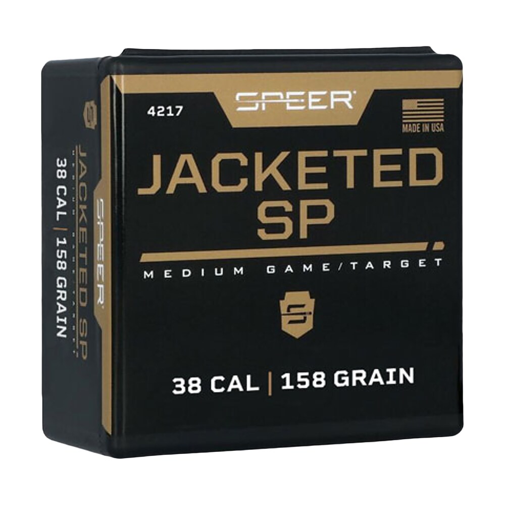 speer 4217 handgun 38cal 158gr jacketed soft point 100 per box/5 case Speer 4217 Handgun 38Cal 158gr Jacketed Soft Point 100 Per Box/5 Case Sports South item 29668