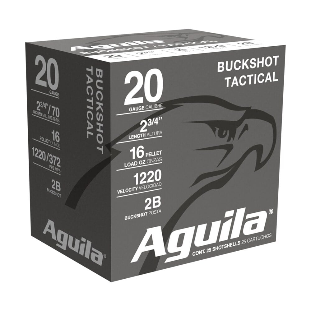 aguila 1c2002ba buckshot 20gauge 2.75″ 1oz 2buck shot 25 per box/10 case Aguila 1C2002BA Buckshot 20Gauge 2.75" 1oz 2Buck Shot 25 Per Box/10 Case Sports South item 2995