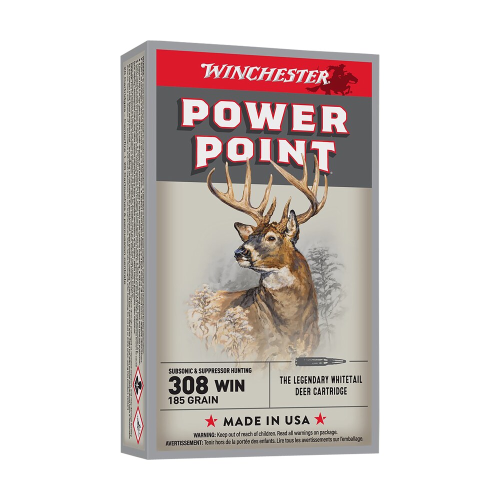 winchester ammo x308subx power point 308win 185gr 20 per box/10 case Winchester Ammo X308SUBX Power-Point 308Win 185gr 20 Per Box/10 Case Sports South item 30083