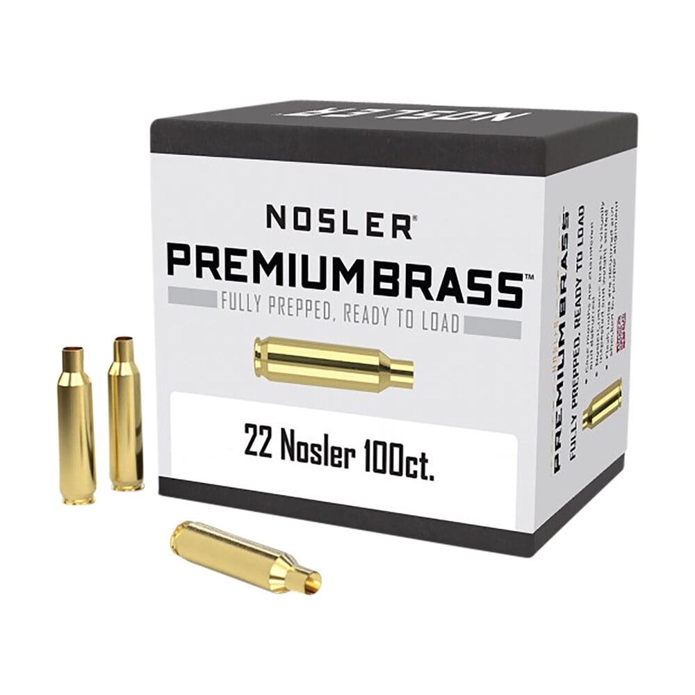 nosler 10067 premium brass unprimed cases 22nosler rifle brass 100/box Nosler 10067 Premium Brass Unprimed Cases 22Nosler Rifle Brass 100/Box Sports South item 30209