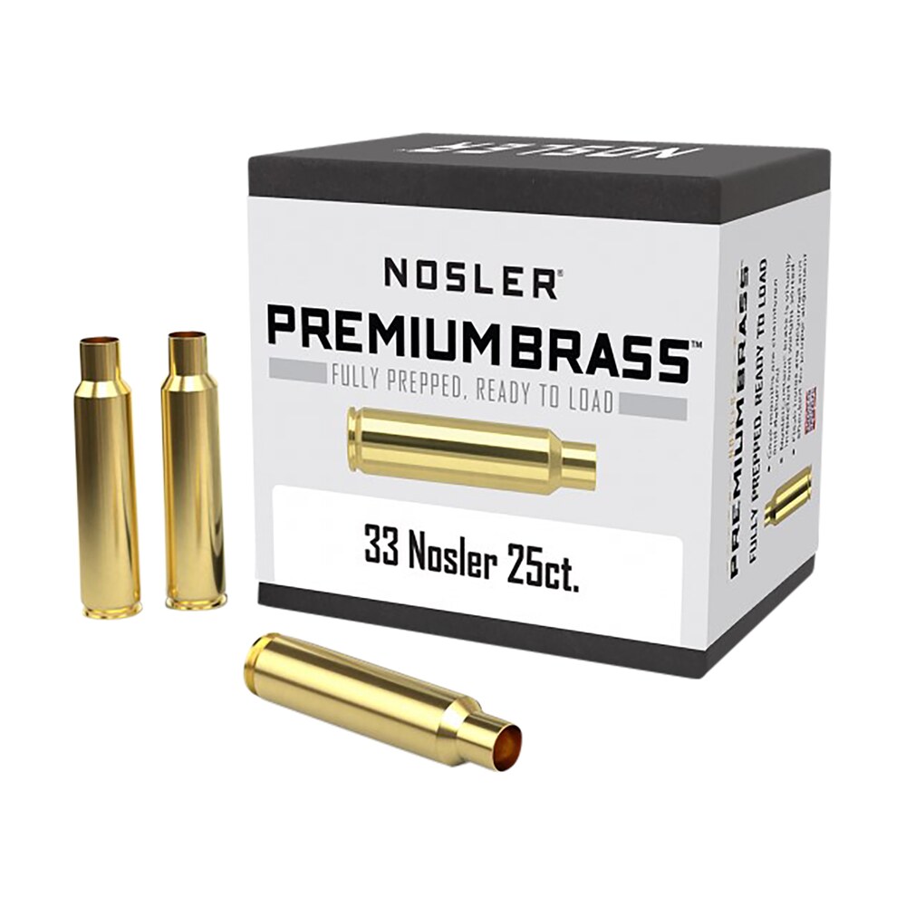 nosler 10222 premium brass unprimed cases 33nosler rifle brass 25/box Nosler 10222 Premium Brass Unprimed Cases 33Nosler Rifle Brass 25/Box Sports South item 30211
