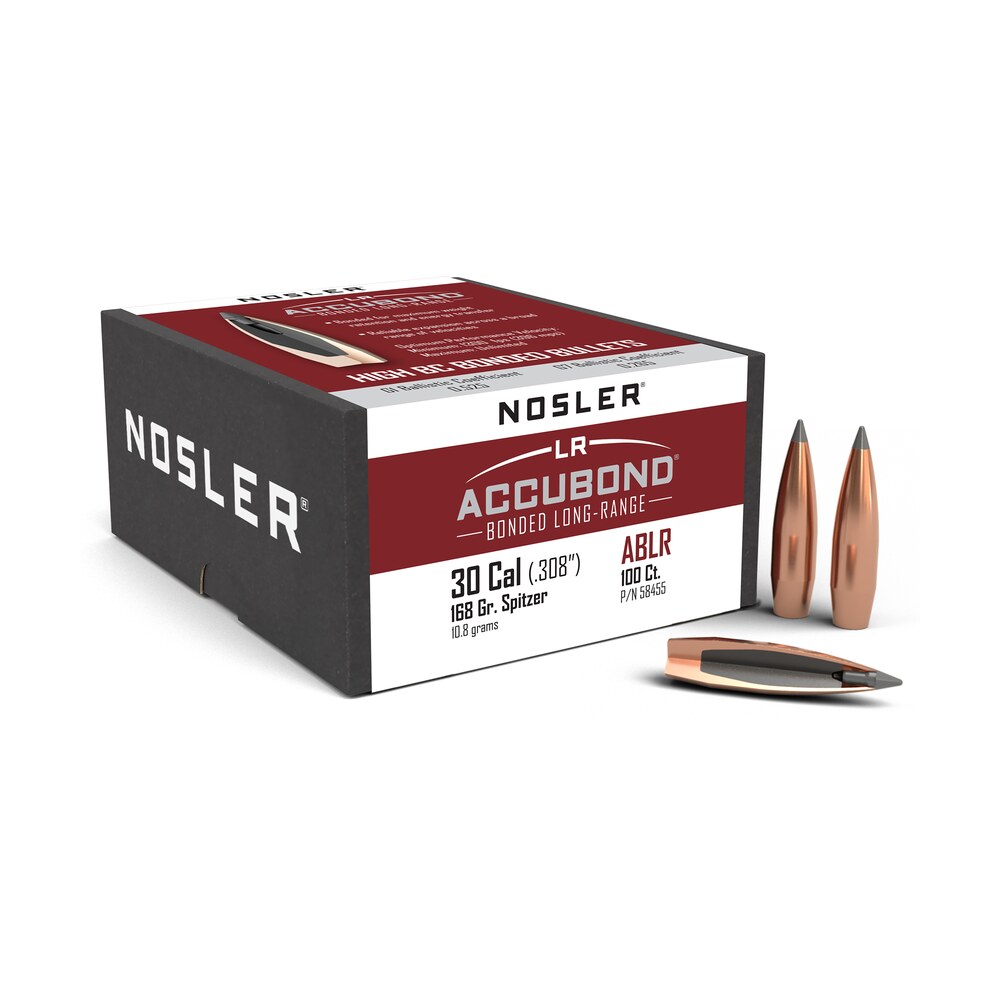 nosler 58455 accubond long range 30cal 168gr spitzer point boat tail 100/box Nosler 58455 AccuBond Long Range 30Cal 168gr Spitzer Point Boat Tail 100/Box Sports South item 30212
