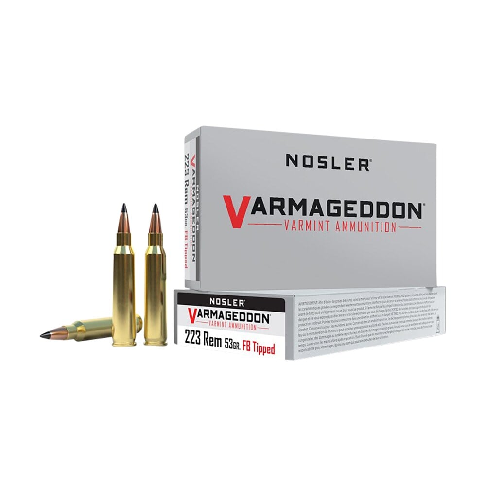 nosler 65139 varmageddon 223rem 53gr flat base tipped 20 per box/20 case Nosler 65139 Varmageddon 223Rem 53gr Flat Base Tipped 20 Per Box/20 Case Sports South item 30238