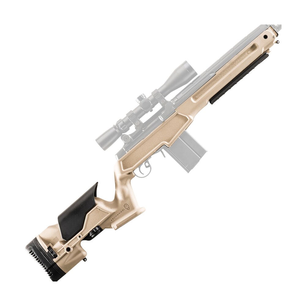 archangel aam1adt precision stock desert tan synthetic fixed with adjustable cheek riser for springfield m1a, m14 Archangel AAM1ADT Precision Stock Desert Tan Synthetic Fixed Sports South item 3075