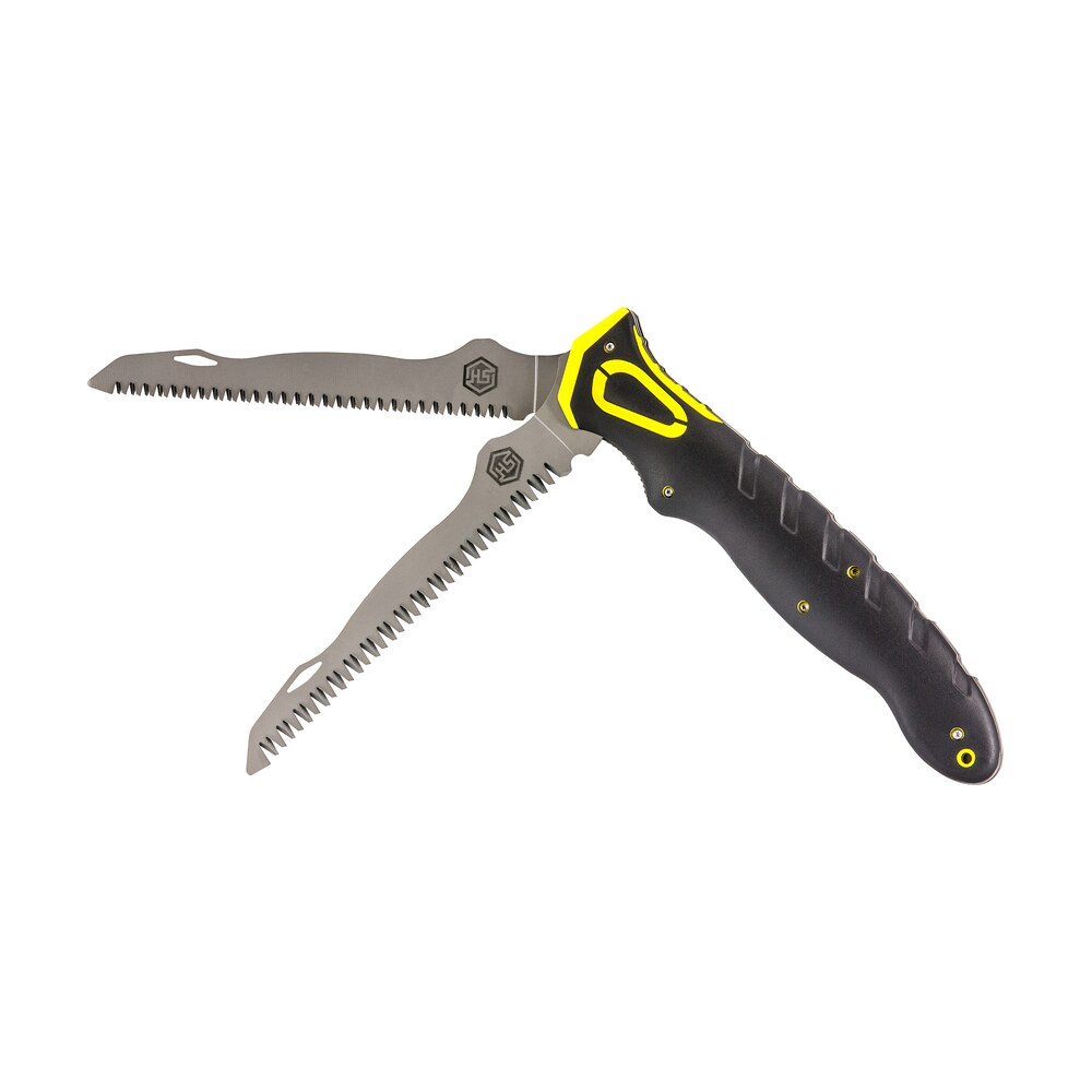 hunters specialties 100053 command grip dual saws folding 5cr15/3cr14 ss 12″ long saw blade black rubber handle Hunters Specialties 100053 Command Grip Dual Saws Folding 5CR15/3CR14 SS 12" Long Saw Blade Sports South item 30766