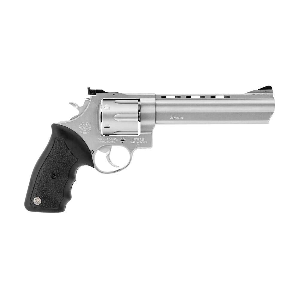 taurus 2 440069 44 large 44 rem mag 6 shot 6.50″ matte stainless ported barrel, cylinder & frame, black finger grooved rubber grip, transfer bar safety, exposed hammer Taurus 2-440069 44 Large 44 Rem Mag 6 Shot 6.50" Matte Stainless Ported Sports South item 31507