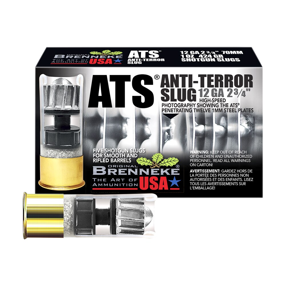 brenneke sl122ats ats home defense 12gauge 2.75″ 1oz slug shot 5 per box/50 case Brenneke SL122ATS ATS Home Defense 12Gauge 2.75" 1oz Slug Shot 5 Per Box/50 Case Sports South item 31550