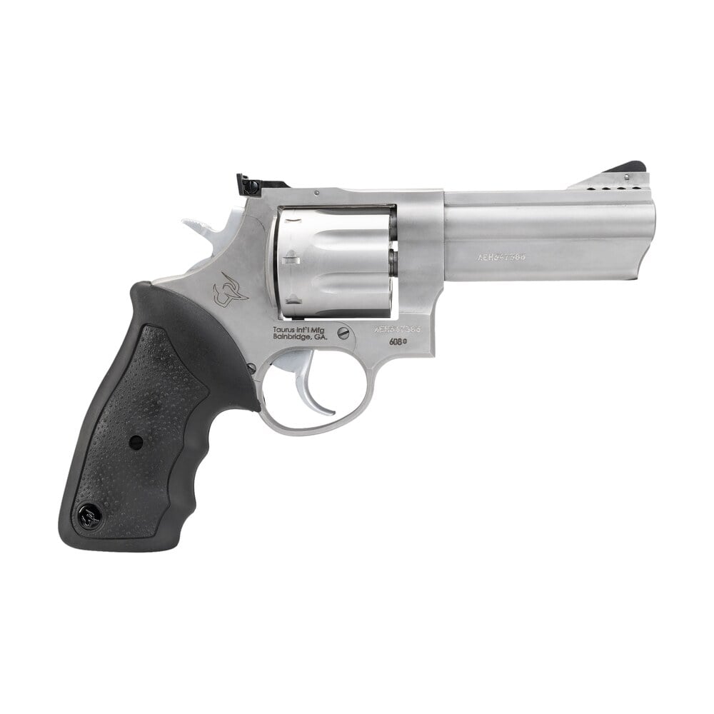 taurus 2 608049 608 large 357 mag/38 special +p 8 shot 4″ matte stainless steel ported barrel, cylinder & frame, black finger grooved rubber grip, transfer bar safety, exposed hammer Taurus 2-608049 608 Large 357 Mag/38 Special +P 8 Shot 4" Matte Stainless Steel Ported Sports South item 31592