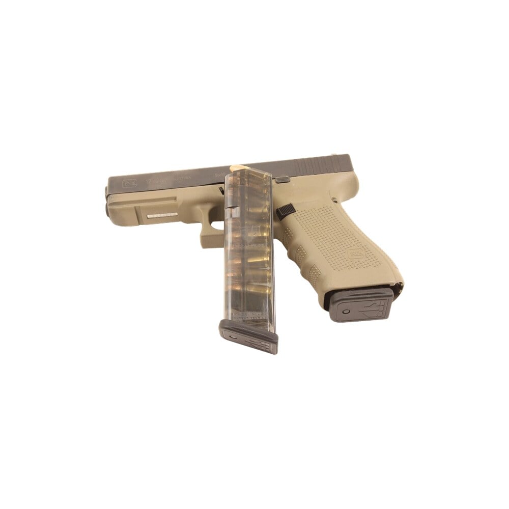 ets group glk1710 pistol mags 10rd 9mm luger compatible w/ glock 17/18/19/26/45/34 clear polymer ETS Group GLK1710 Pistol Mags 10rd 9mm Luger Compatible Sports South item 3167