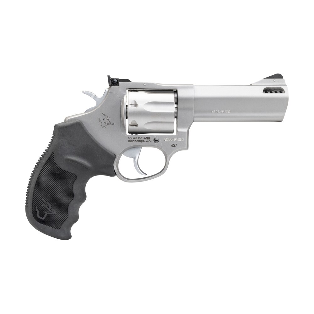 taurus 2 627049 tracker 627 medium 357 mag/38 special +p 7 shot 4″ matte stainless steel barrel, cylinder & frame, black ribber grip, transfer bar safety, exposed hammer Taurus 2-627049 Tracker 627 Medium 357 Mag/38 Special +P 7 Shot 4" Matte Stainless Steel Sports South item 31746