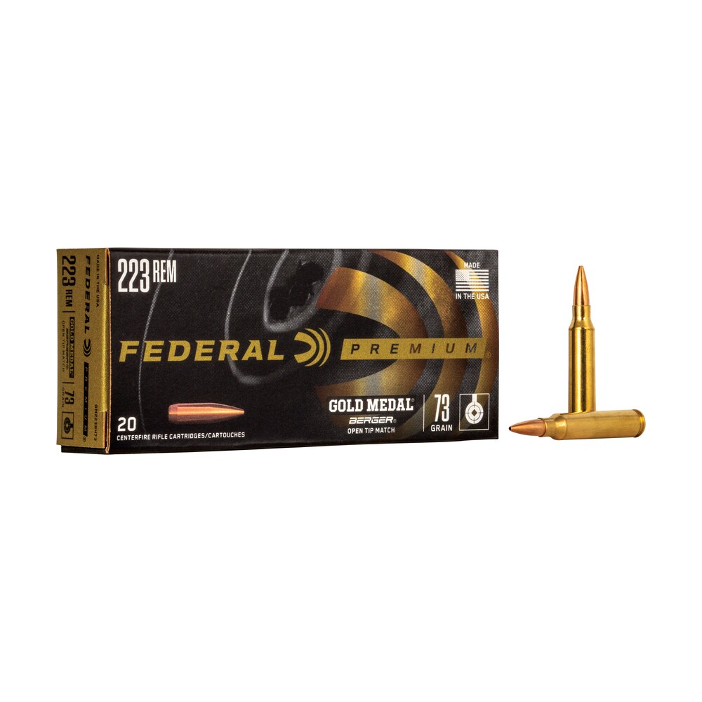 federal gm223bh73 premium gold medal 223rem 73gr berger open tip match 20 per box/10 case Federal GM223BH73 Premium Gold Medal 223Rem 73gr Berger Open Tip Match 20 Per Box/10 Case Sports South item 32049