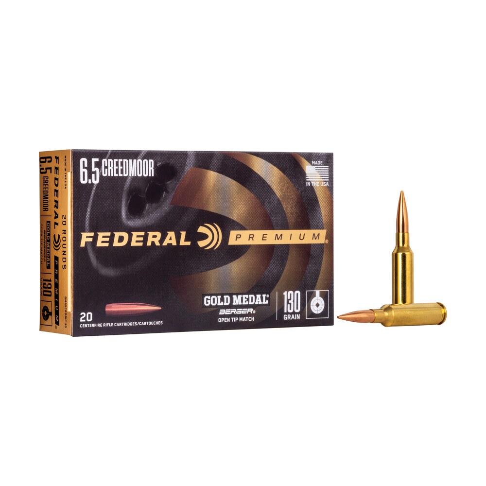 federal gm65crdbh130 premium gold medal 6.5creedmoor 130gr berger hybrid open tip match 20 per box/10 case Federal GM65CRDBH130 Premium Gold Medal 6.5Creedmoor 130gr Berger Hybrid Open Tip Match 20 Per Sports South item 32054