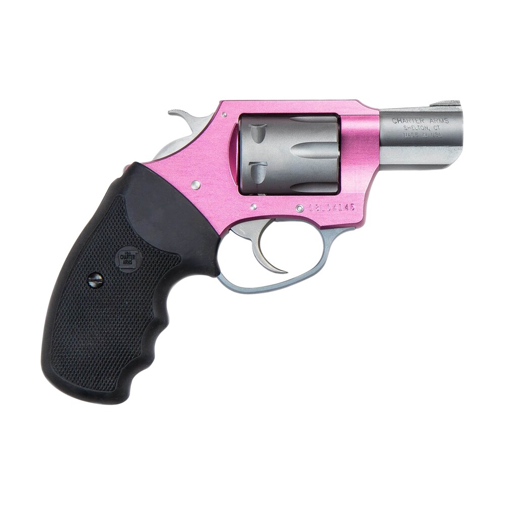charter arms 52230 pathfinder lite pink lady small 22 lr, 8 shot 2″ matte stainless steel barrel & cylinder, pink aluminum frame w/black finger grooved rubber grip, exposed hammer Charter Arms 52230 Pathfinder Lite Pink Lady Small 22 LR, 8 Shot 2" Matte Stainless Steel Sports South item 3215