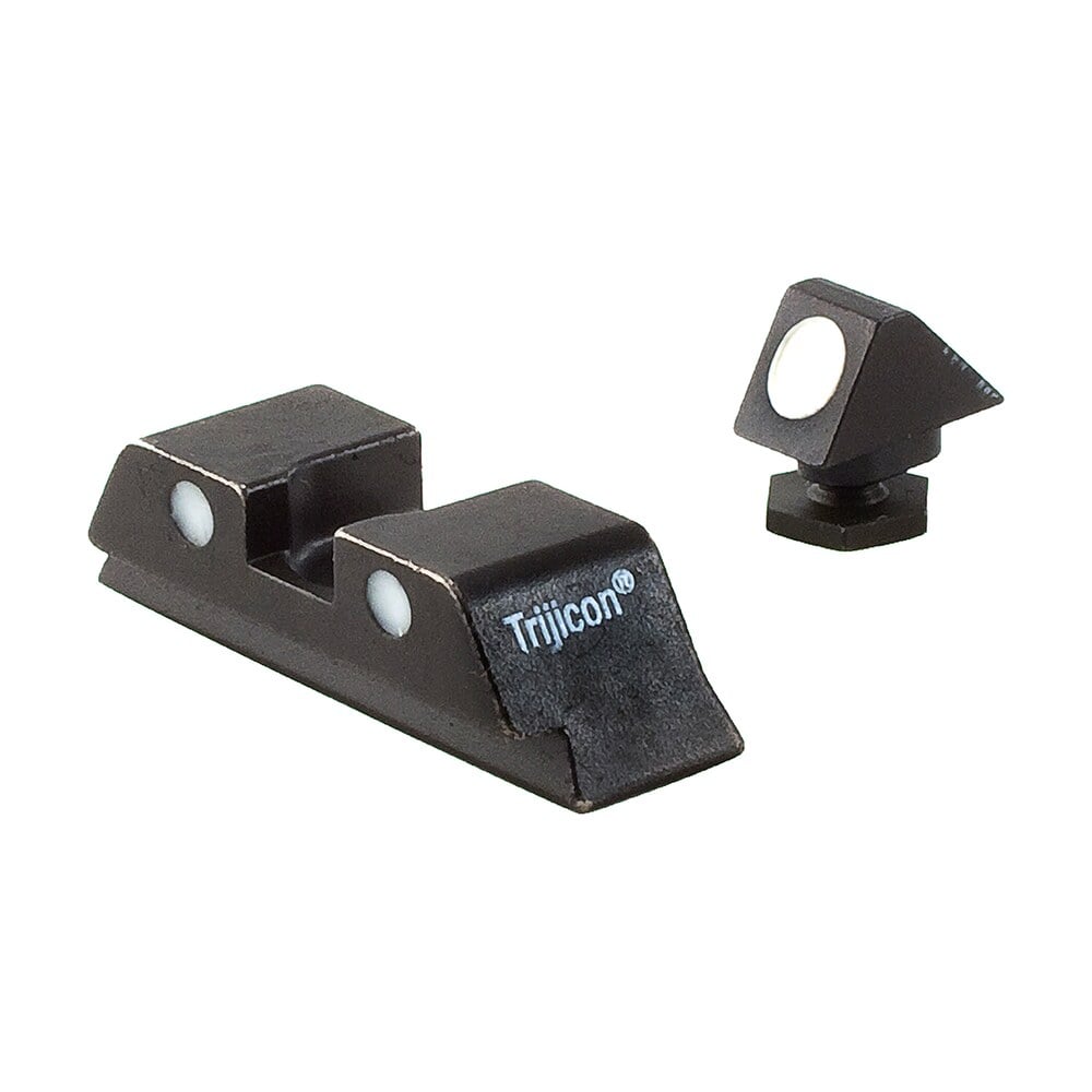 trijicon 600234 bright & tough steel sights black white dot front sight black white dots rear sight glock 17 mos/19 mos/34 mos (no tritium) standard frame Trijicon 600234 Bright & Tough Steel Sights Black White Dot Front Sight-Black White Dots Sports South item 32151