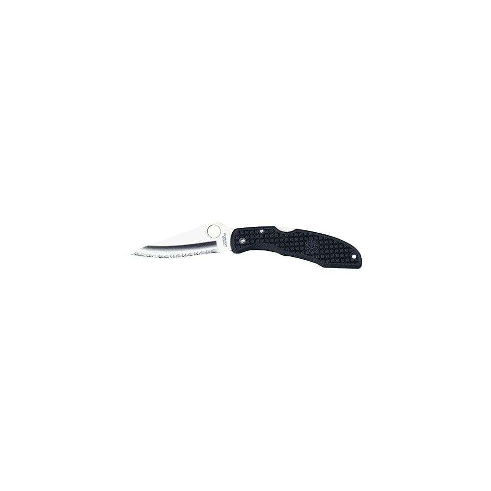 spyderco endura 3.75″ folding clip point serrated vg 10 ss blade/black textured frn handle includes pocket clip Spyderco Endura 3.75" Folding Clip Point Serrated VG-10 SS Blade/Black Textured FRN Handle Sports South item 32207