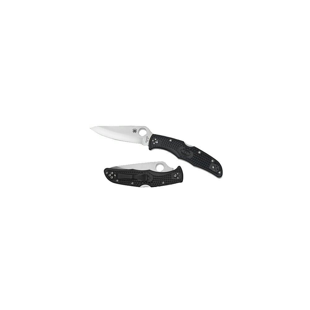 spyderco c10pbk endura 4 lightweight 3.80″ folding drop point plain vg 10 ss blade/black textured frn handle includes pocket clip Spyderco C10PBK Endura 4 Lightweight 3.80" Folding Drop Point Plain VG-10 SS Blade/Black Sports South item 32219