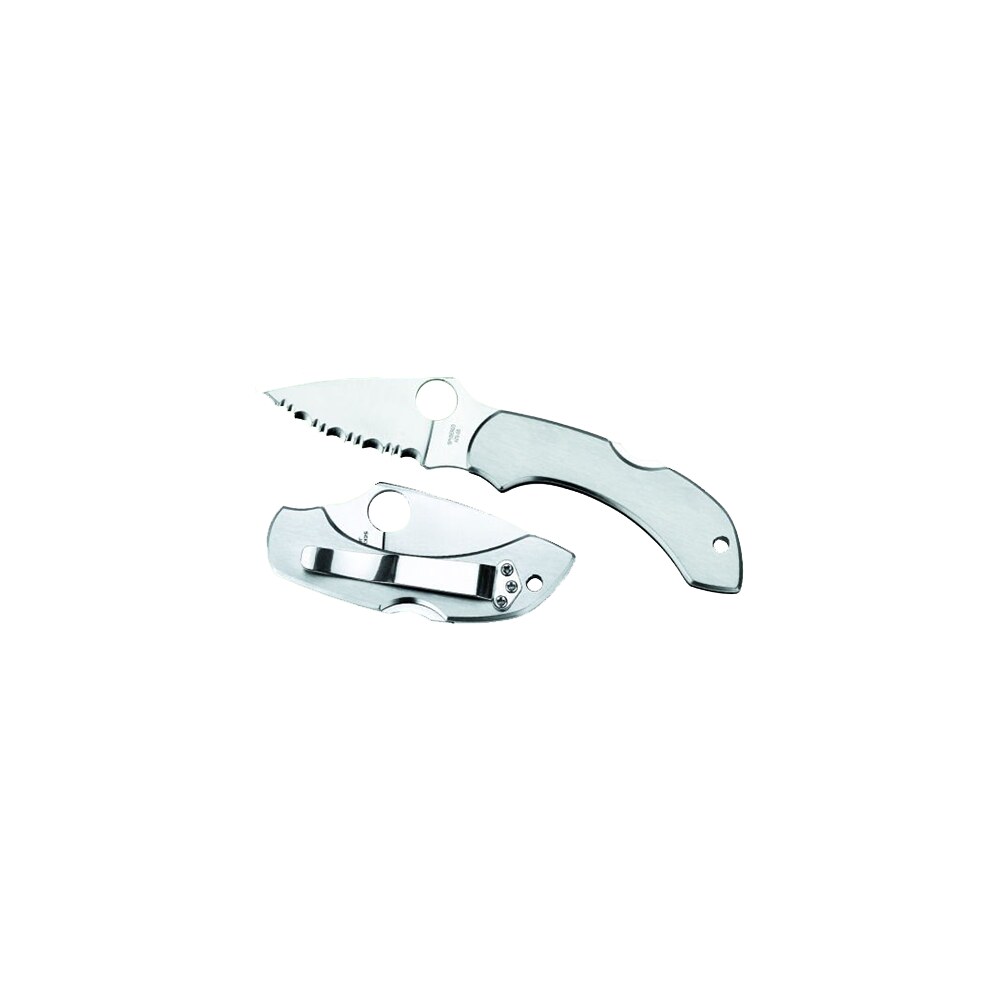spyderco c28p dragonfly 2 2.31″ folding clip point serrated vg 10 ss blade stainless steel handle includes pocket clip Spyderco C28P Dragonfly 2 2.31" Folding Clip Point Serrated VG-10 SS Blade Stainless Steel Sports South item 32285