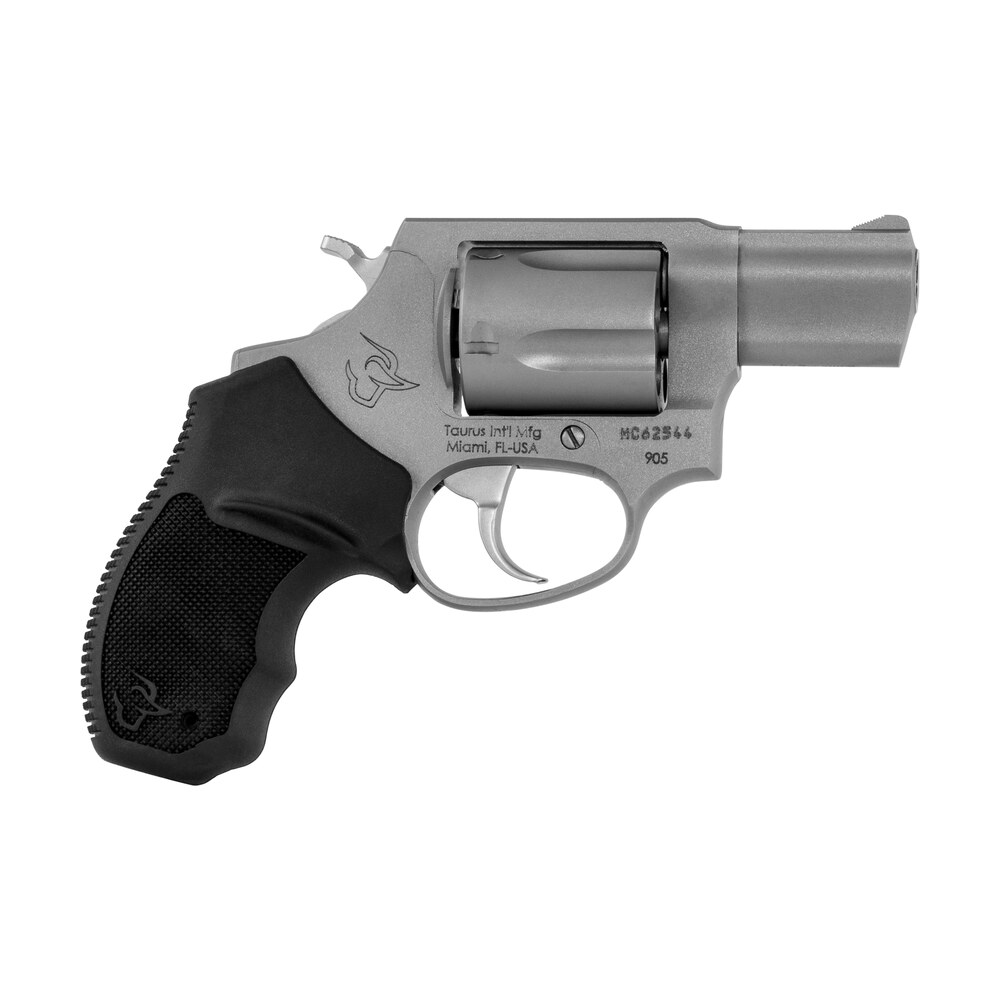 taurus 2 905029 905 small 9mm luger 5 shot 2″ matte stainless steel barrel, cylinder & frame, black finger grooved rubber grip, transfer bar safety, exposed hammer Taurus 2-905029 905 Small 9mm Luger 5 Shot 2" Matte Stainless Steel Sports South item 32371