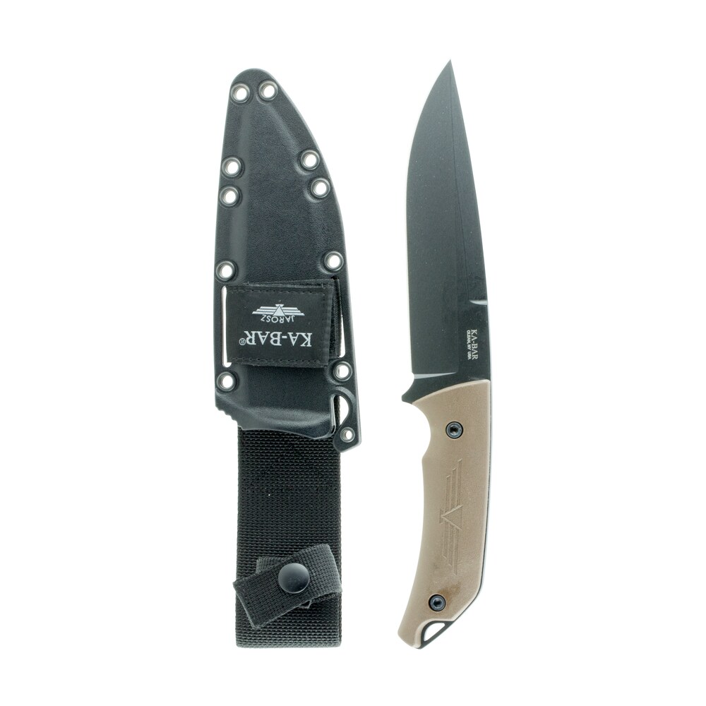 ka bar 7503 jarosz turok 6.25″ fixed clip point plain black 1095 cro van blade, brown ultramid handle, includes sheath Ka-Bar 7503 Jarosz Turok 6.25" Fixed Clip Point Plain Black 1095 Cro-Van Blade, Brown Ultramid Sports South item 33295