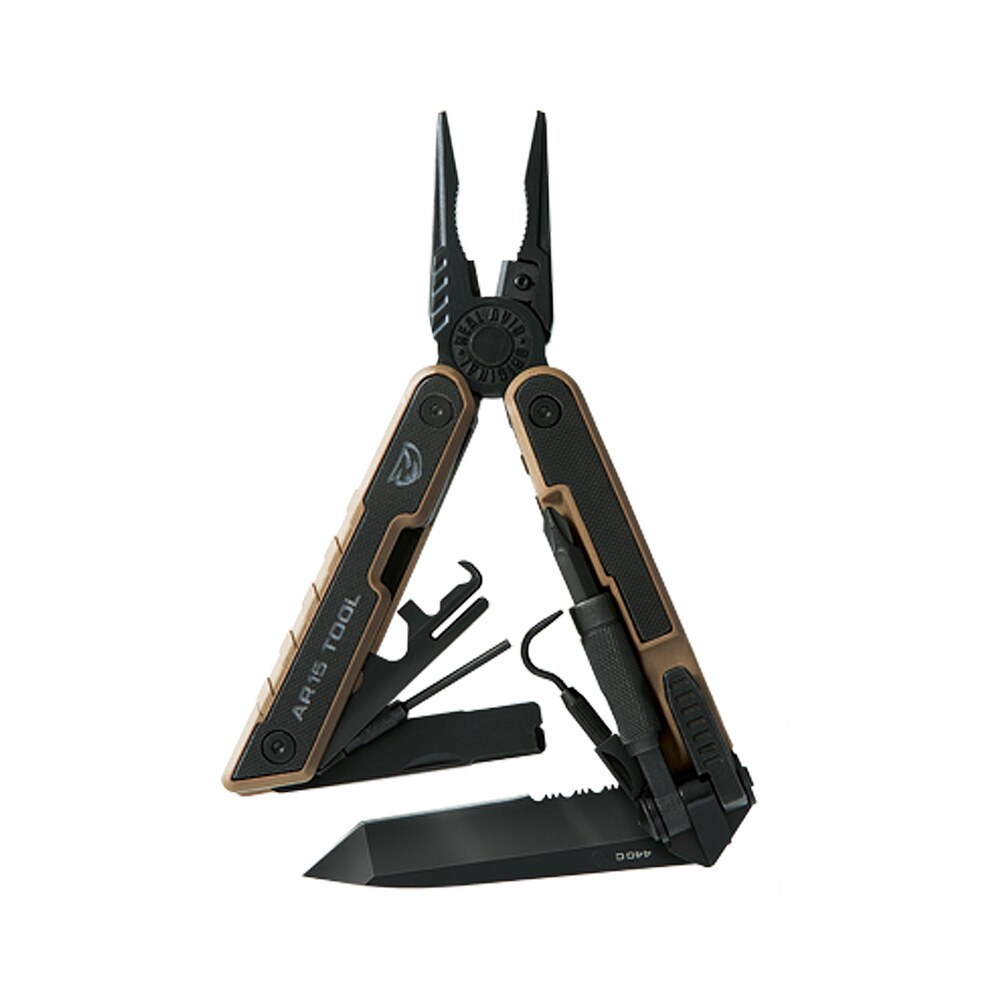 real avid avar15t ar15 440c ss part serrated blade black g10 handle ar platform Real Avid AVAR15T AR15 440C SS Part Serrated Blade Black G10 Handle AR Platform Sports South item 33667