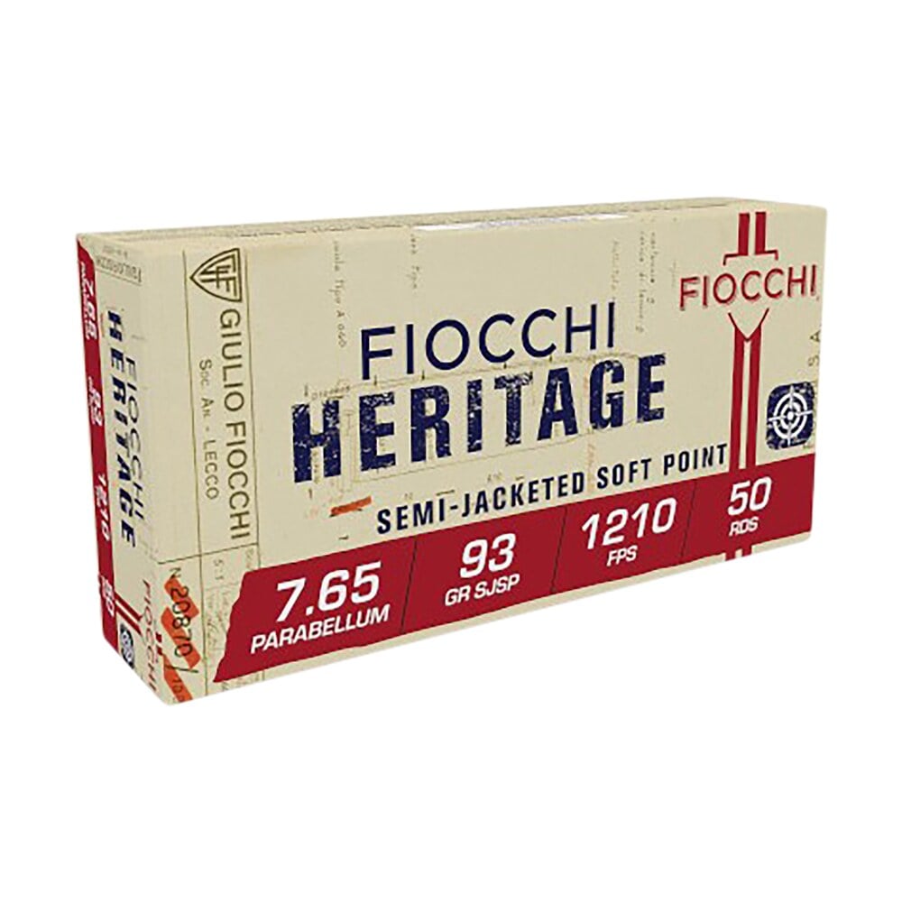 fiocchi 765b heritage 7.65x21mmparabellum 93gr semi jacketed soft point 50 per box/20 case Fiocchi 765B Heritage 7.65x21mmParabellum 93gr Semi Jacketed Soft Point 50 Per Box/20 Case Sports South item 34157