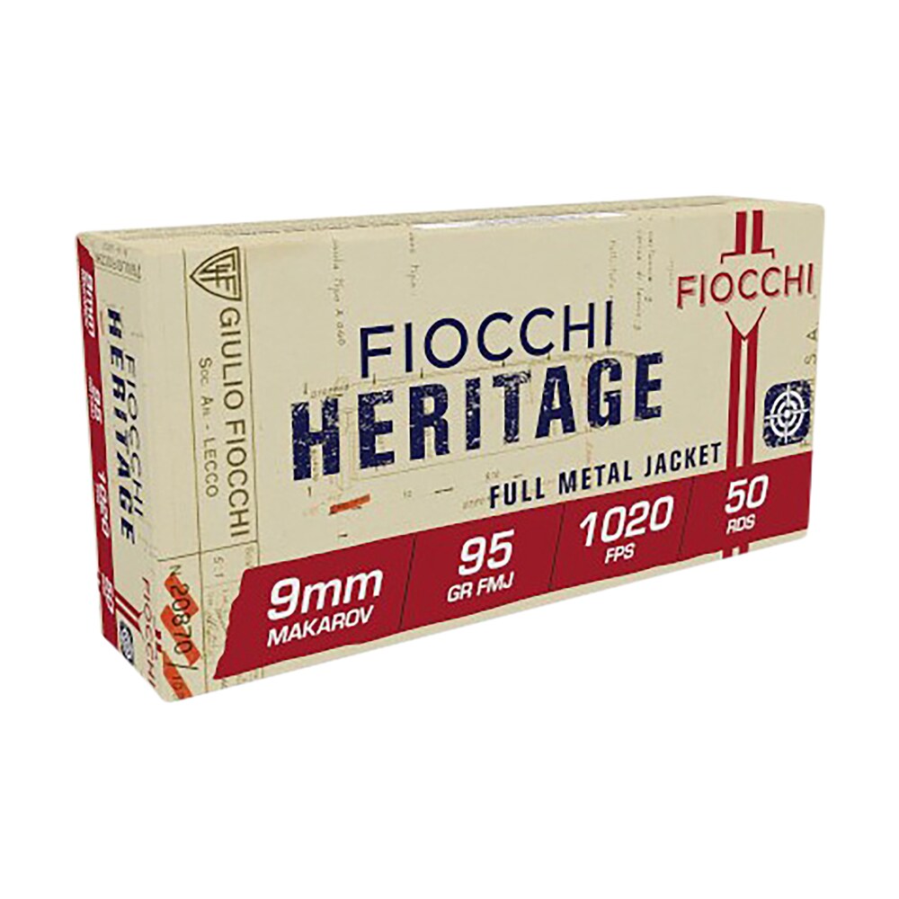 fiocchi 9mak heritage 9mmmakarov 95gr full metal jacket 50 per box/20 case Fiocchi 9MAK Heritage 9mmMakarov 95gr Full Metal Jacket 50 Per Box/20 Case Sports South item 34164