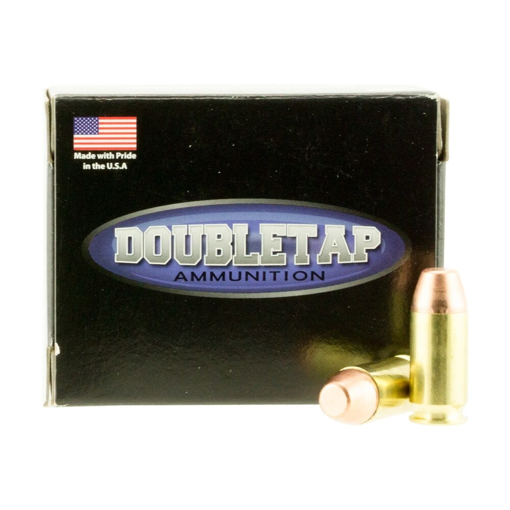 doubletap ammunition 45a230fp hunter 45acp 230gr full metal jacket flat point 20 per box/50 case DoubleTap Ammunition 45A230FP Hunter 45ACP 230gr Full Metal Jacket Flat Point 20 Per Box/50 Sports South item 34402
